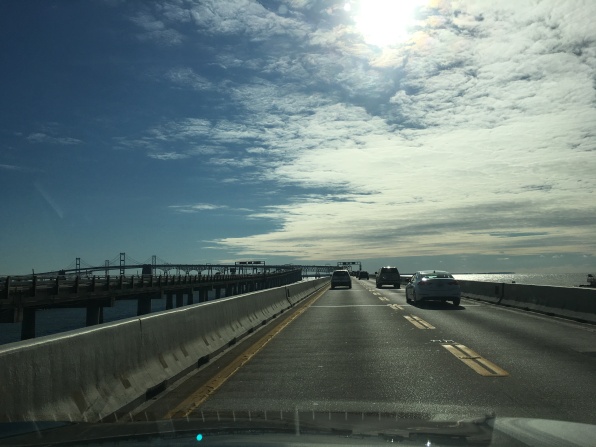 crossing the scary Chesapeake Bay Bridge on my way to my sister's for Thanksgiving
