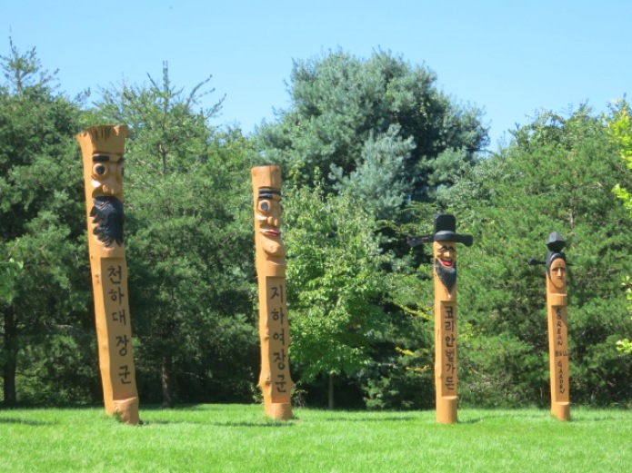 Korean totems at Meadowlark Gardens
