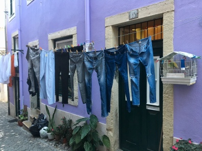 a line of jeans in Lisbon