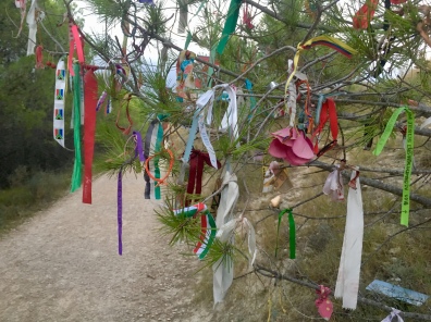 ribbons at the cairn installation
