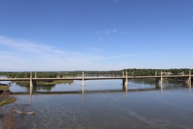 view from Meridian Bridge over the Missouri River