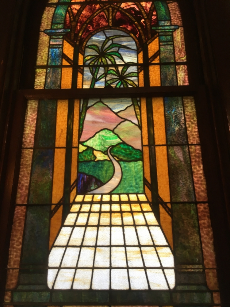 stained glass window in the Swedish Heritage Center