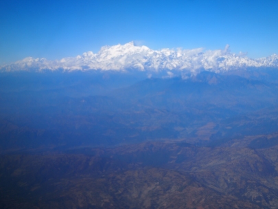 airplane view of the Himalayas