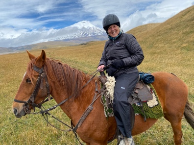 me on horseback in front of Cotopaxi